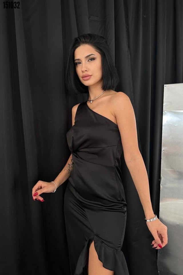 Volanlı Saten Abiye