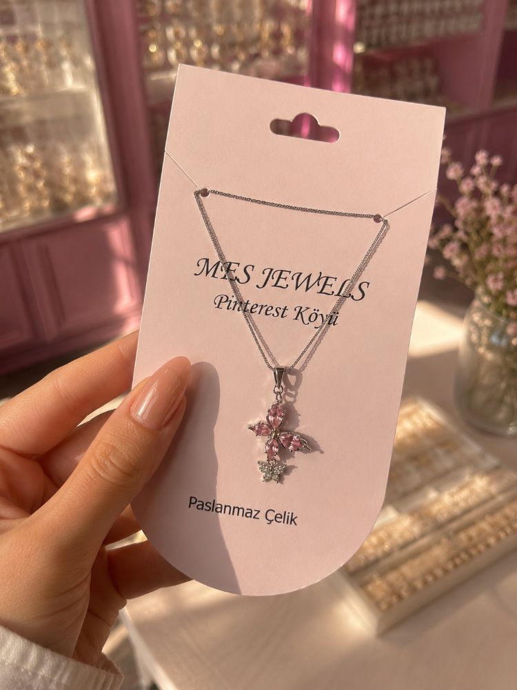 Crystal Butterfly Kolye