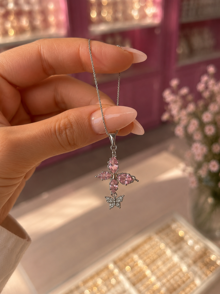 Crystal Butterfly Kolye