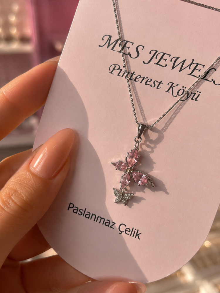 Crystal Butterfly Kolye