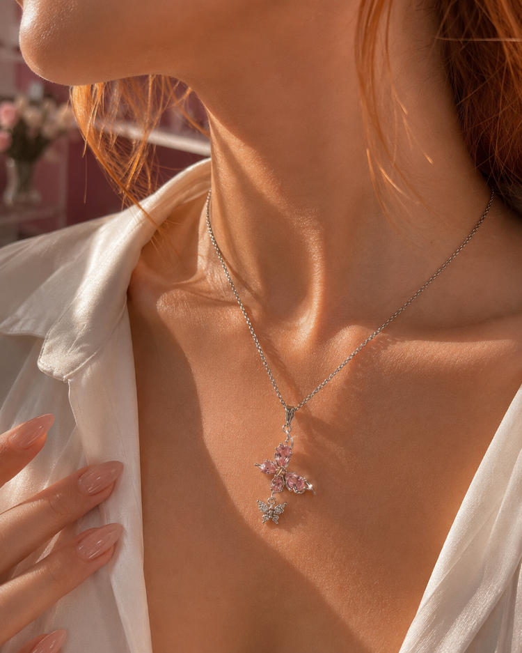 Crystal Butterfly Kolye