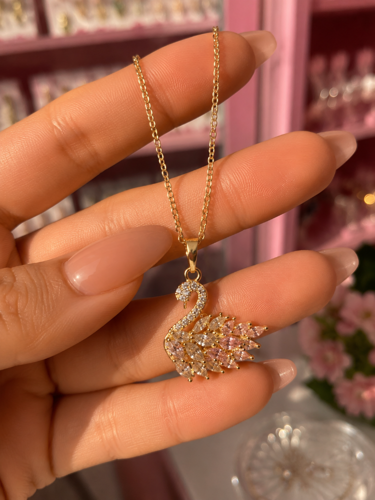 Gold Kuğu Kolye