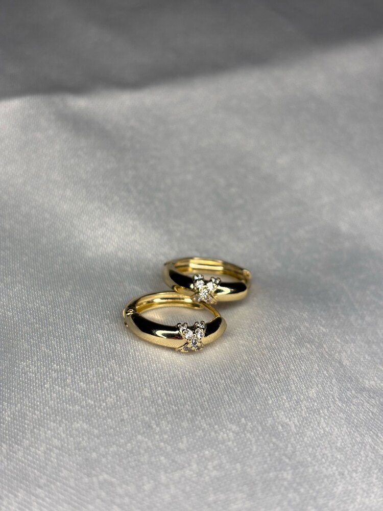 gold taşlı halka küpe | xuping