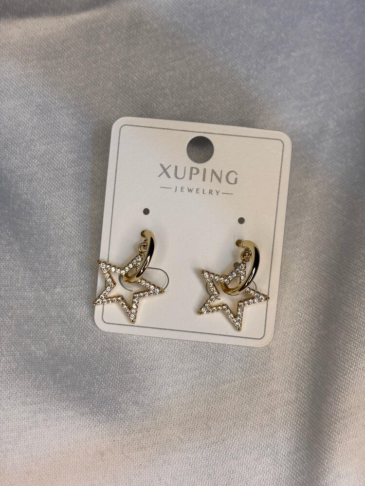 taşlı yıldız küpe | xuping