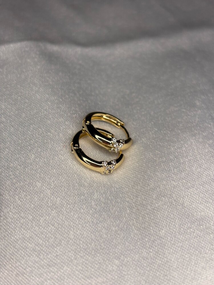 gold taşlı halka küpe | xuping
