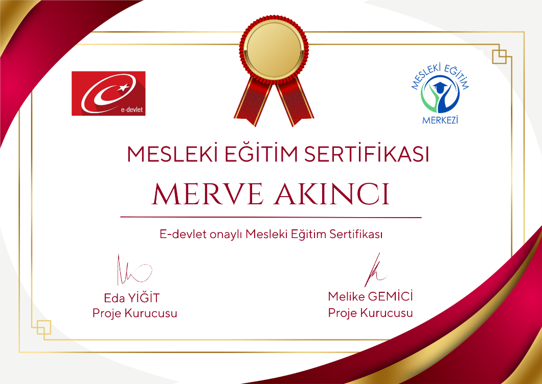 MESLEKİ EĞİTİM SERTİFİKASI