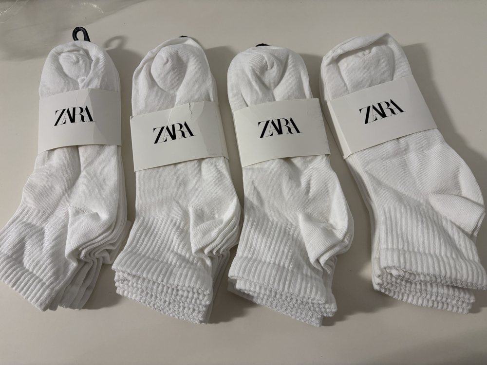 12 Çift Zara Beyaz Crew Çorap – JOIN LIFE