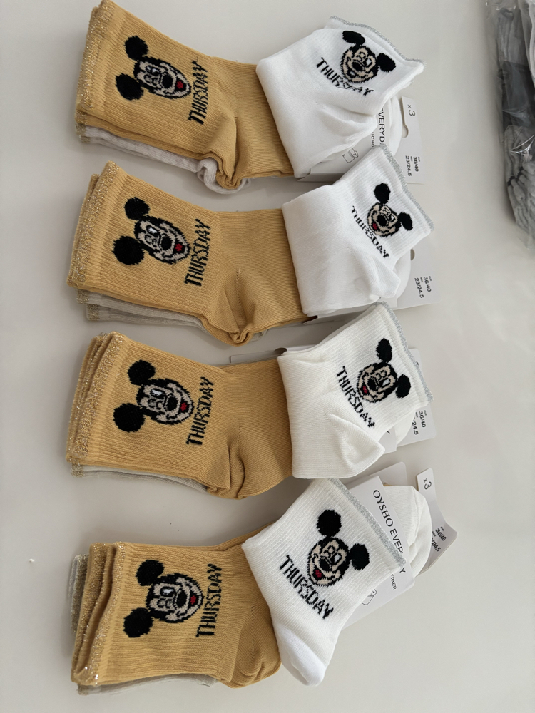12 Çift Oysho Everyday Mickey Mouse Çorap