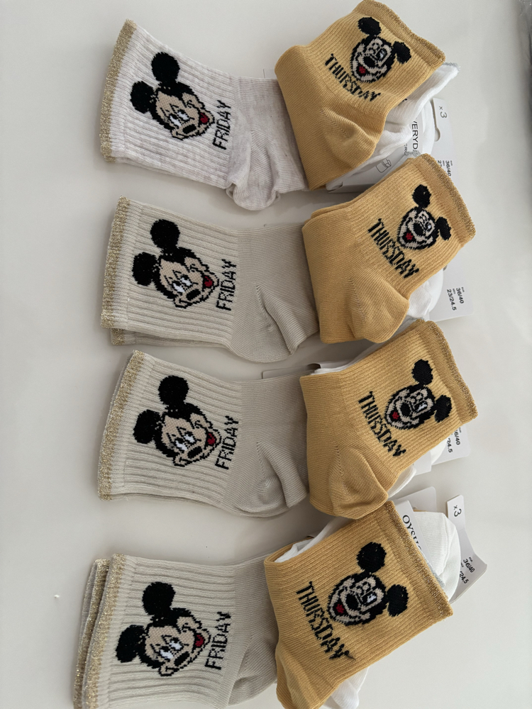 12 Çift Oysho Everyday Mickey Mouse Çorap