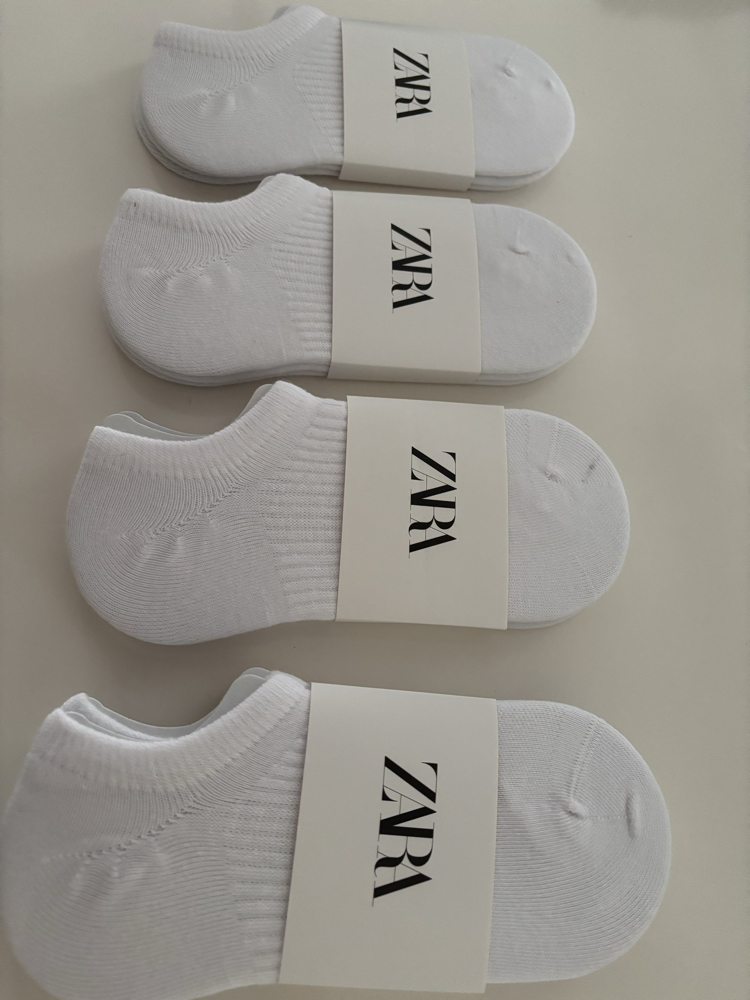ZARA Beyaz Dikişsiz Cotton Patik Çorap - 12 Çift
