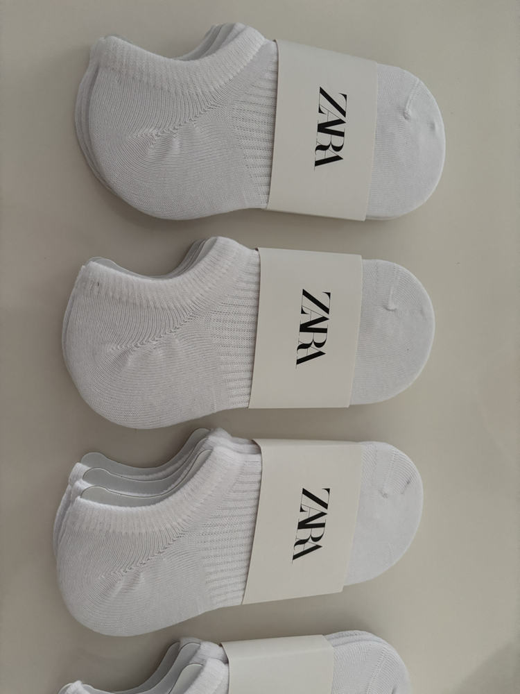 ZARA Beyaz Dikişsiz Cotton Patik Çorap - 12 Çift