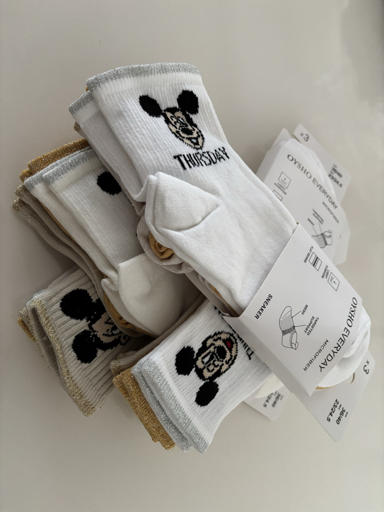 12 Çift Oysho Everyday Mickey Mouse Çorap