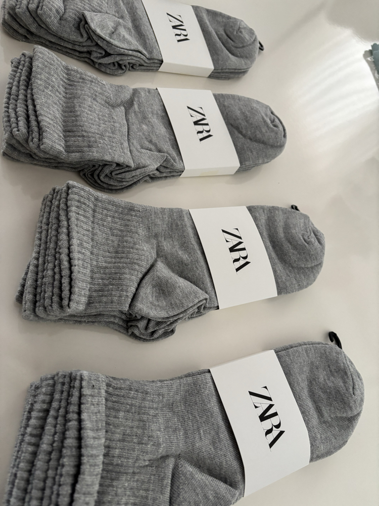 ZARA Gri Melanj Çorap - 12 Çift