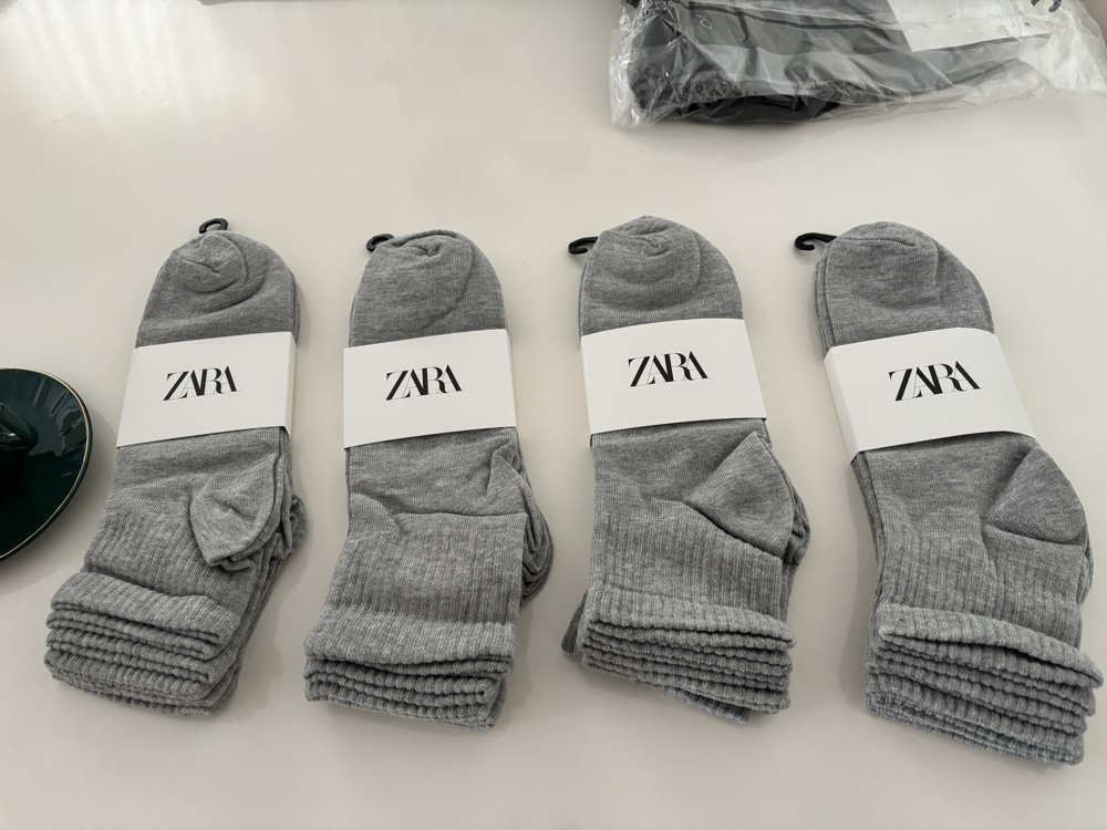ZARA Gri Melanj Çorap - 12 Çift