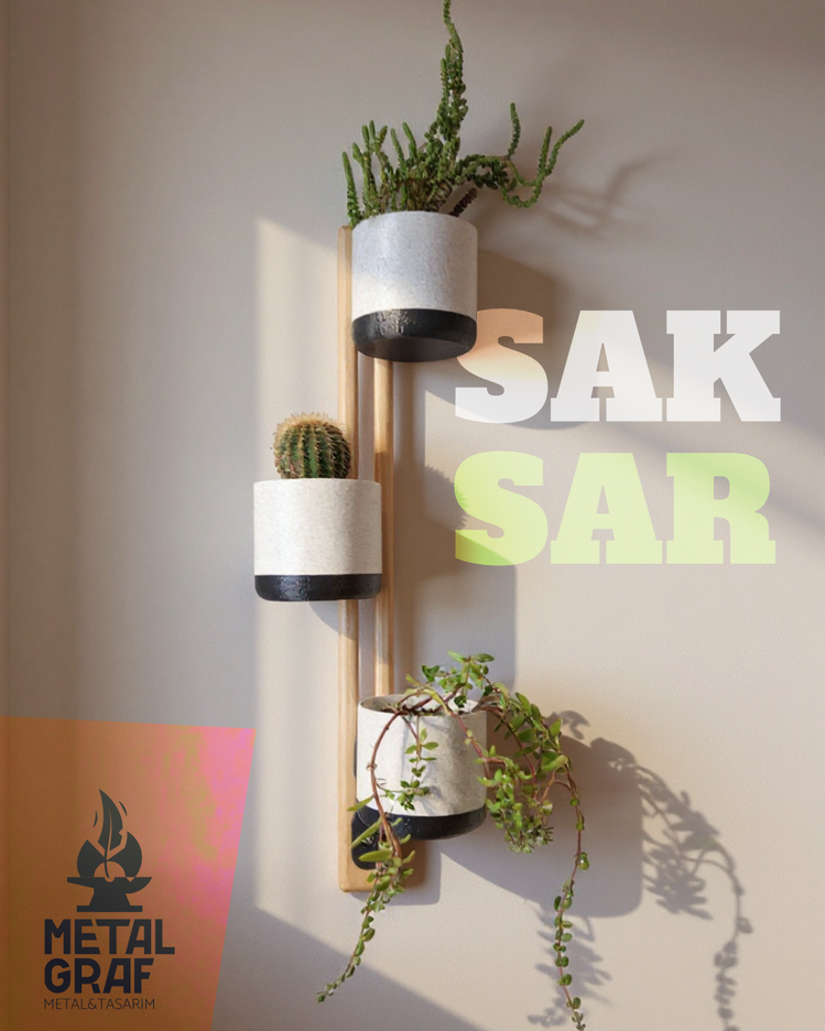 SAKSAR Duvara montajlı ayarlı saksı askısı