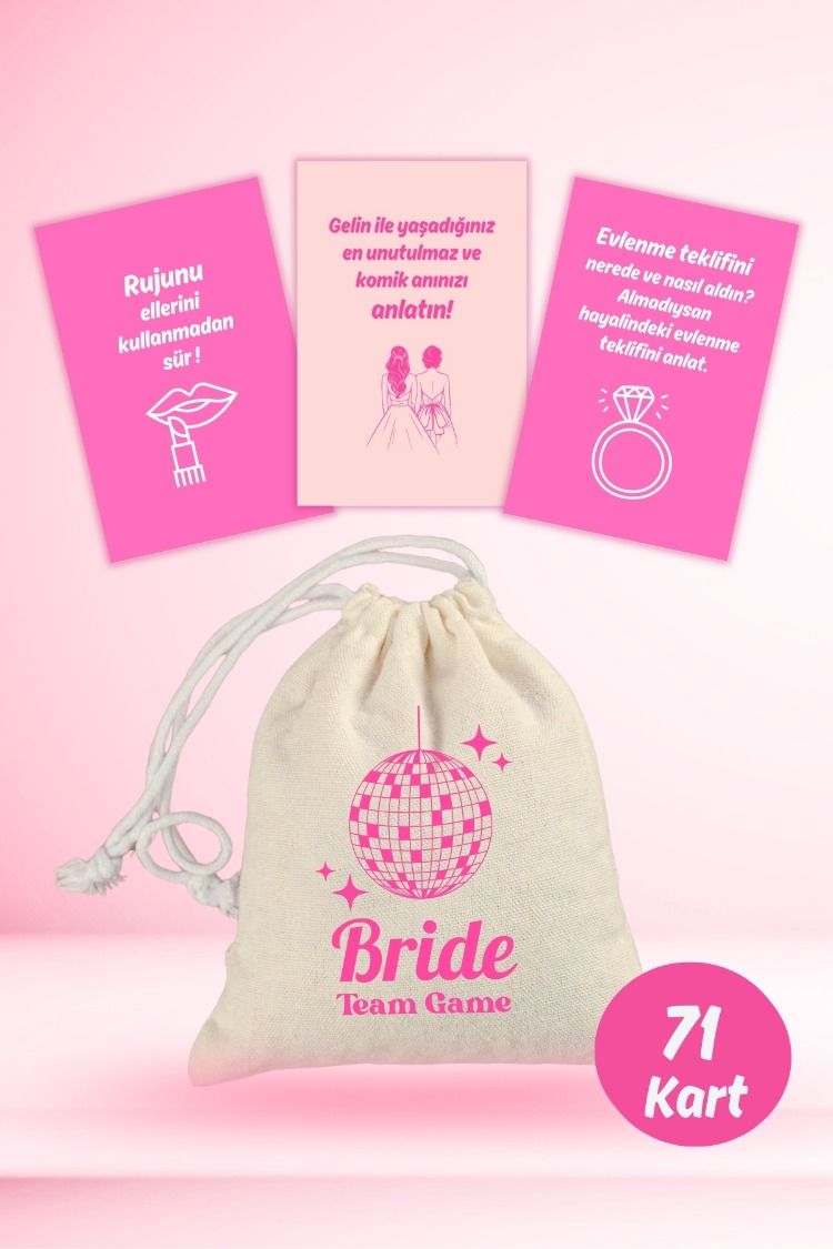 Bekarlığa Veda Partisi Kart Oyunu 71 Kart Bride To Be Sohbet ve Görev Soru Seti Gelin Nedime