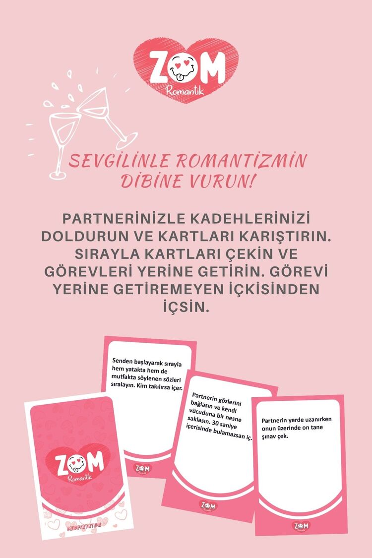 Zom Romantik İçki Oyunu Sevgililer Günü Oyunu Yetişkinler İçin 150 Kartlı Kutu Oyunu