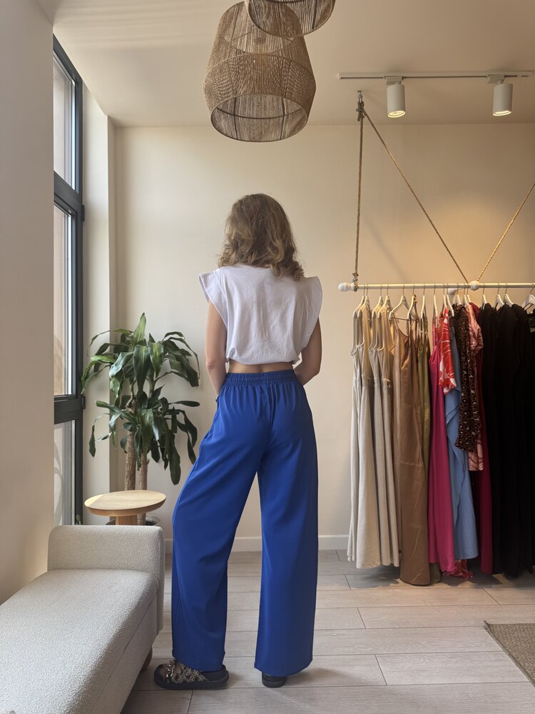 Saks Mavisi Dökümlü Pantolon