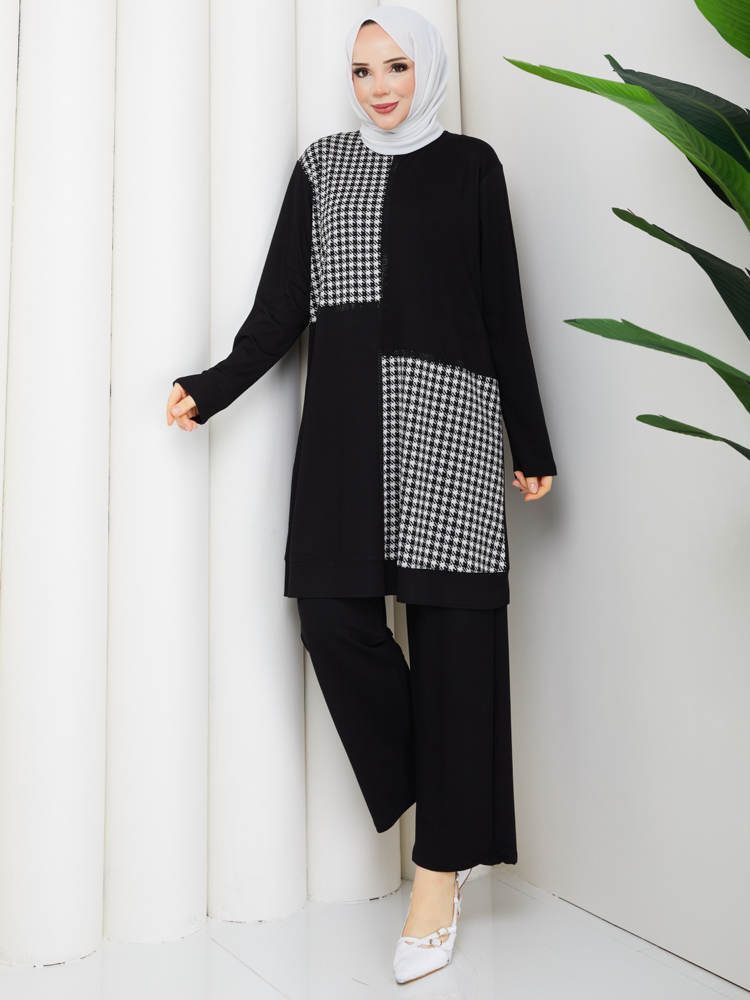 KP09 SİYAH KRİSTAL PANTALONLU TAKIM 