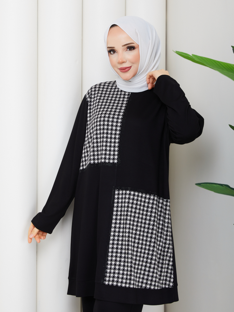 KP09 SİYAH KRİSTAL PANTALONLU TAKIM 