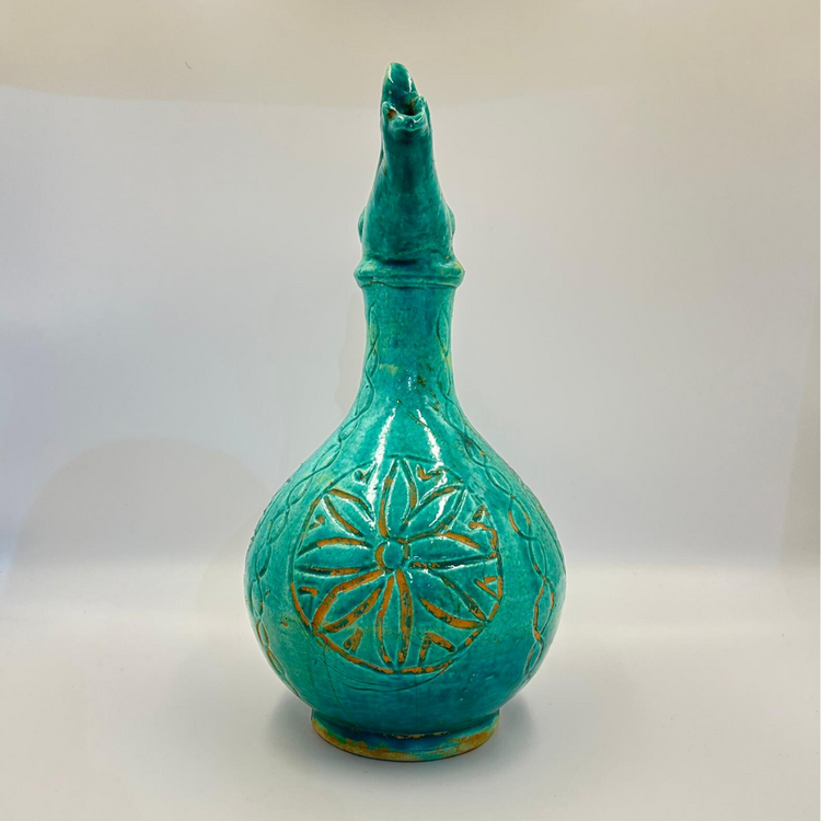 Dekoratif Seramik Aztek Modelli Tonatiuh Motifli Sürahi