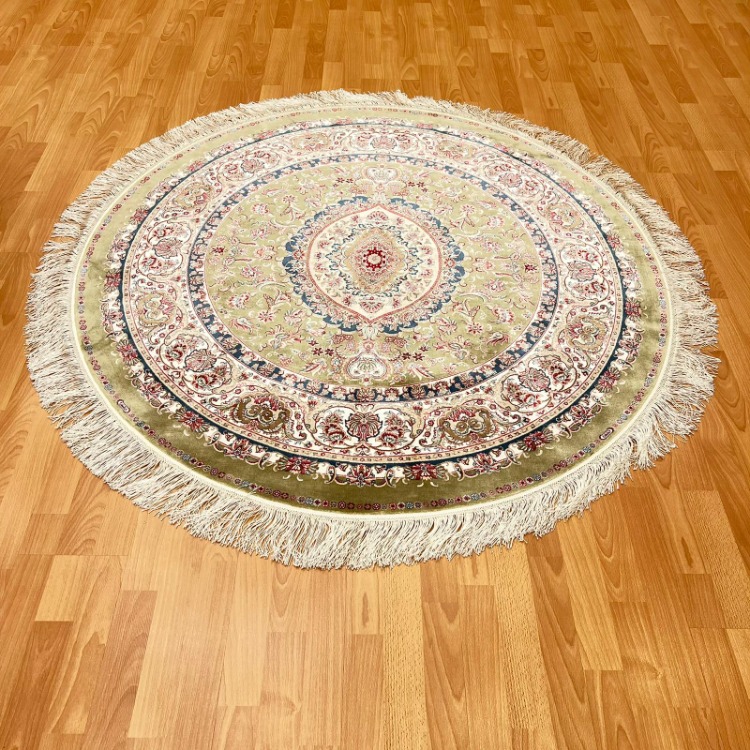 Yuvarlak Buta/Paisley Motifli 150 x 150 CM İpek Halı