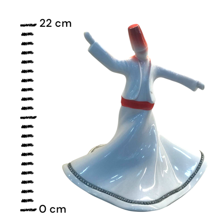 Dekoratif Semazen Biblo Beyaz 22 CM