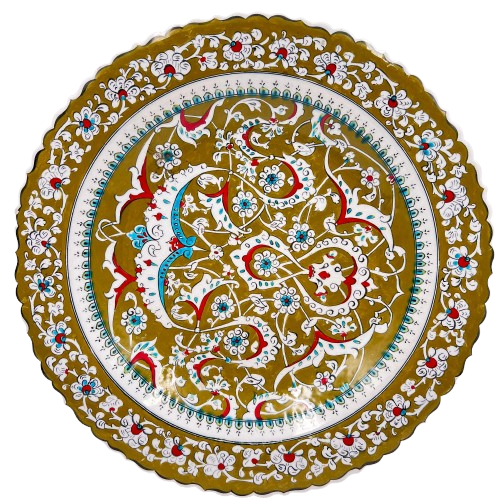 Otantik Motifli Dekoratif İznik Çini Tabak