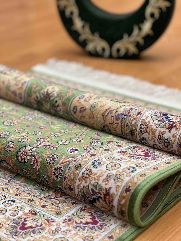 Mihrâb-ı Gülzâr Motifli 60x120 CM İpek Seccade Yeşil