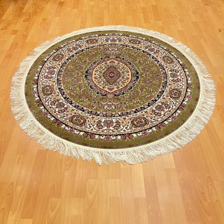 Yuvarlak Buta/Paisley Motifli 150 x 150 CM İpek Halı