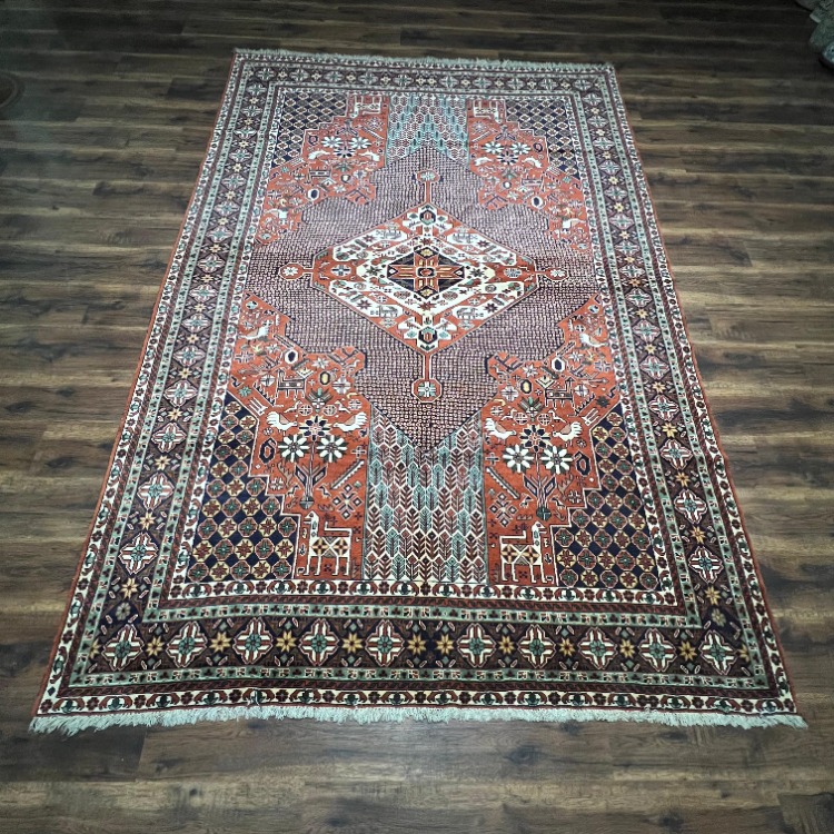 Anadolu İran Geometrik Madalyonlu 295 x 205 El Dokuma Halı 