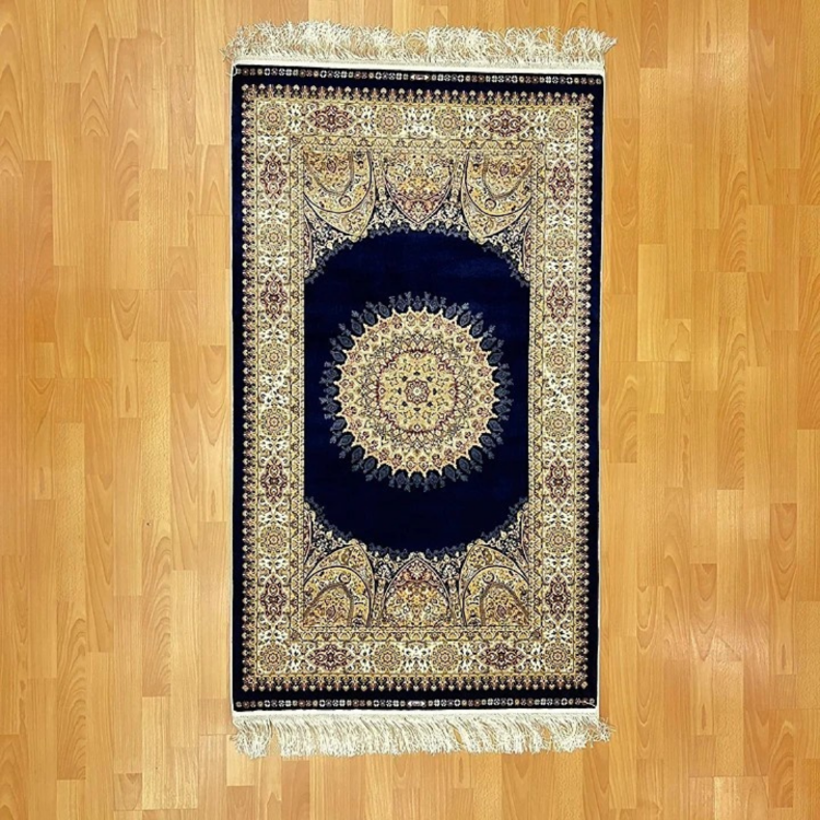 Dairesel Madalyon (Göbek) Motifli Lüks 90 x150 CM İpek Halı