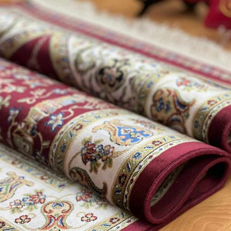 Mihraplı Ağaç Hayatı Desenli 70x120 CM İpek Seccade Bordo