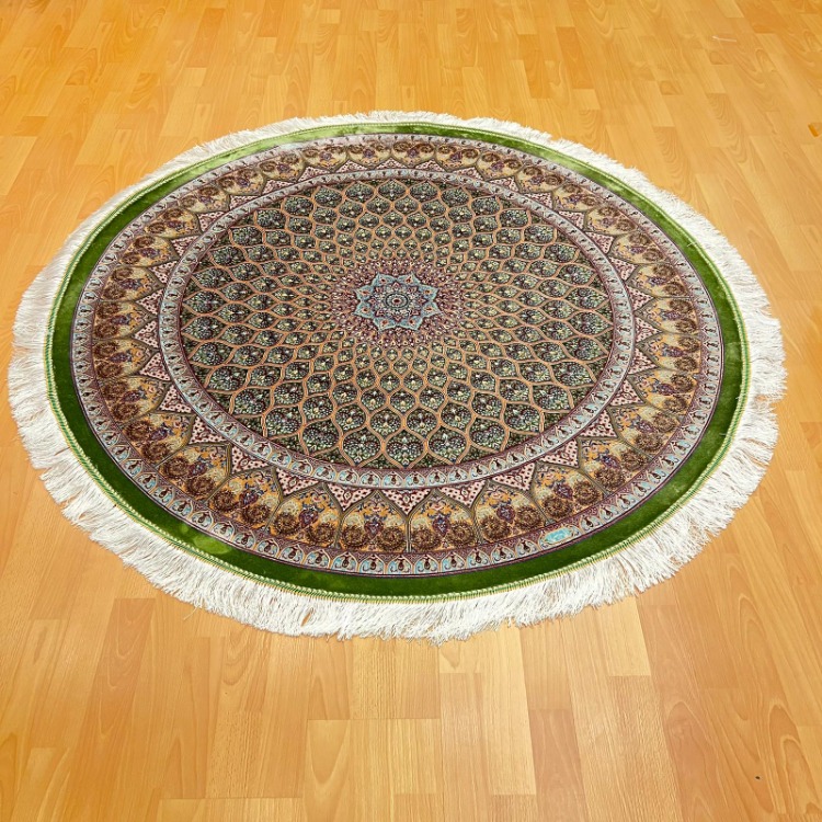 Yuvarlak Geometrik Desenli 250 x 350 CM İpek Halı