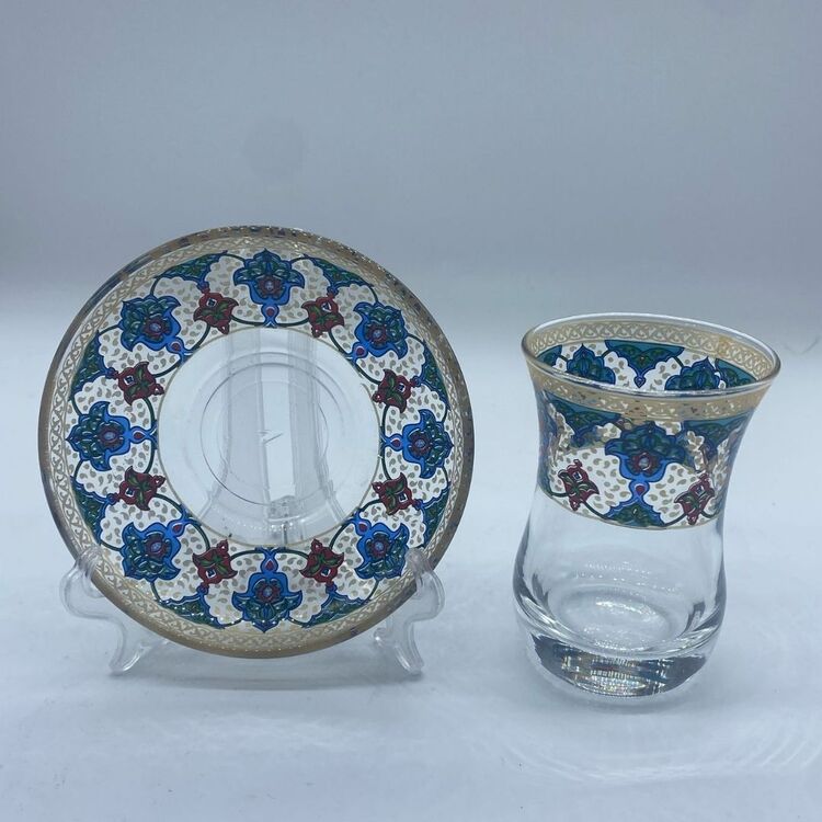 Haliç Desenli Osmanlı 6 Kişilik Çay Bardağı Seti