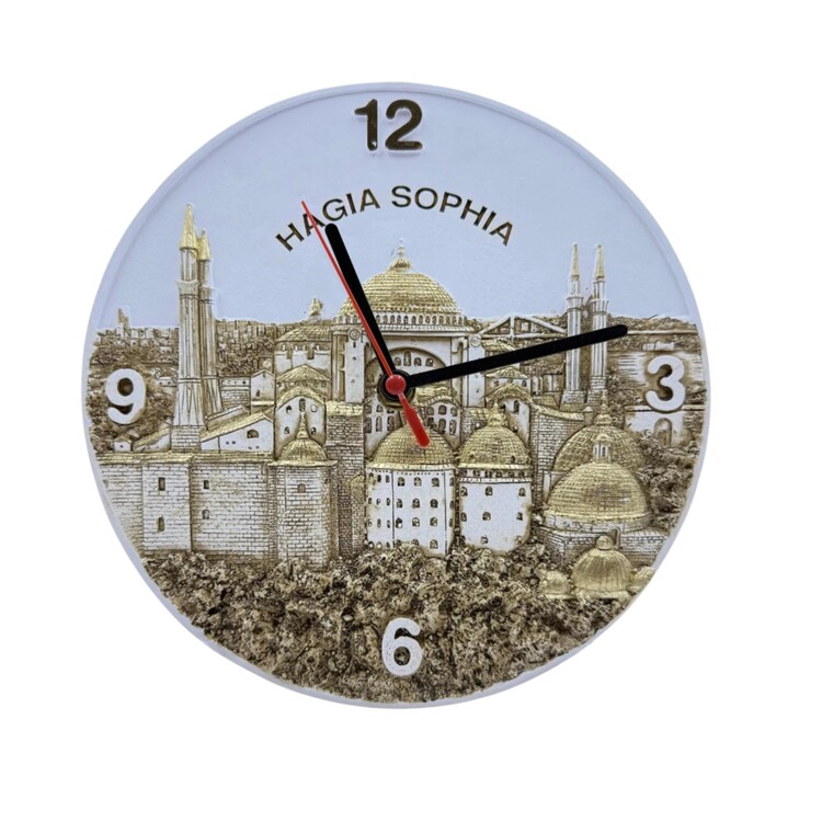Ayasofya Kabartmalı Dekoratif Masa ve Duvar Saati
