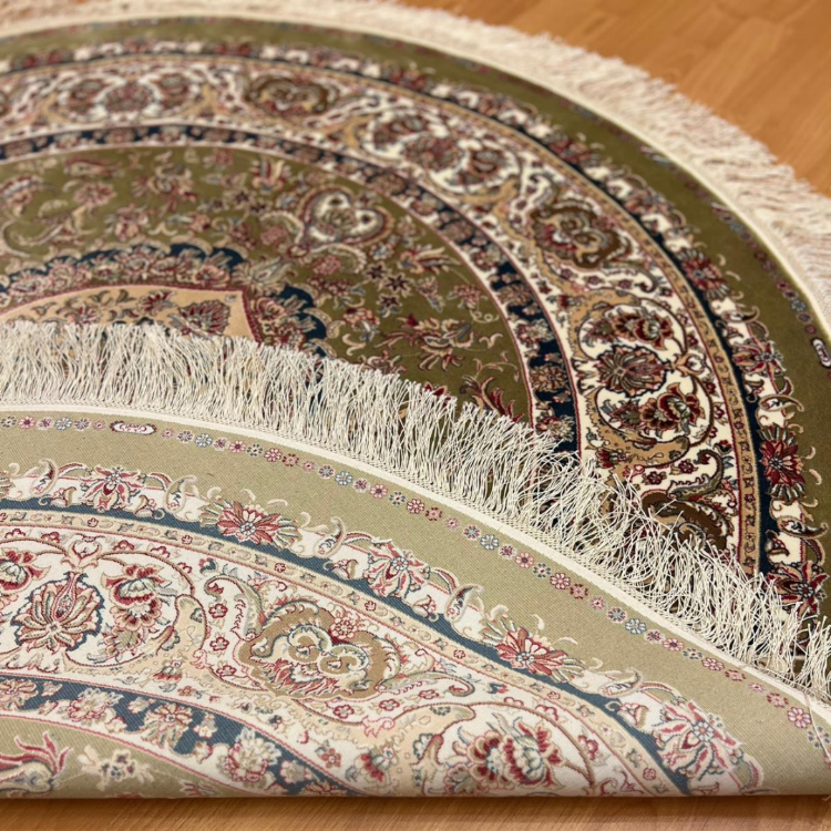 Yuvarlak Buta/Paisley Motifli 150 x 150 CM İpek Halı