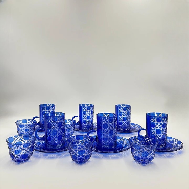 Premium Kristal Türk Çay Bardağı- Kahve Bardağı Seti 18 Parça
