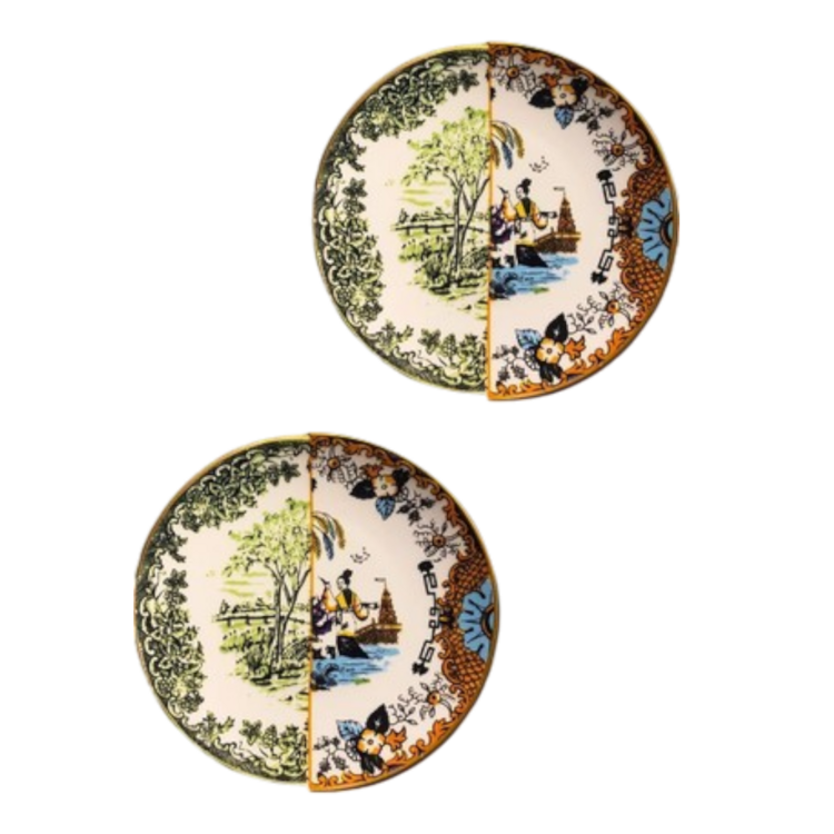İki Desenli Serenat 6'lı Servis Tabağı