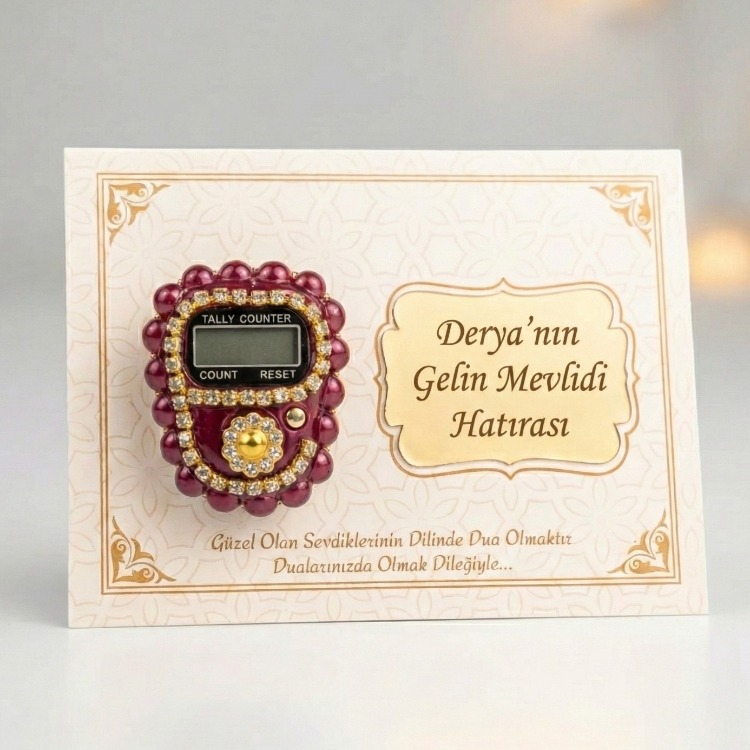 İsme Özel Kartlı Taşlı Zikirmatik