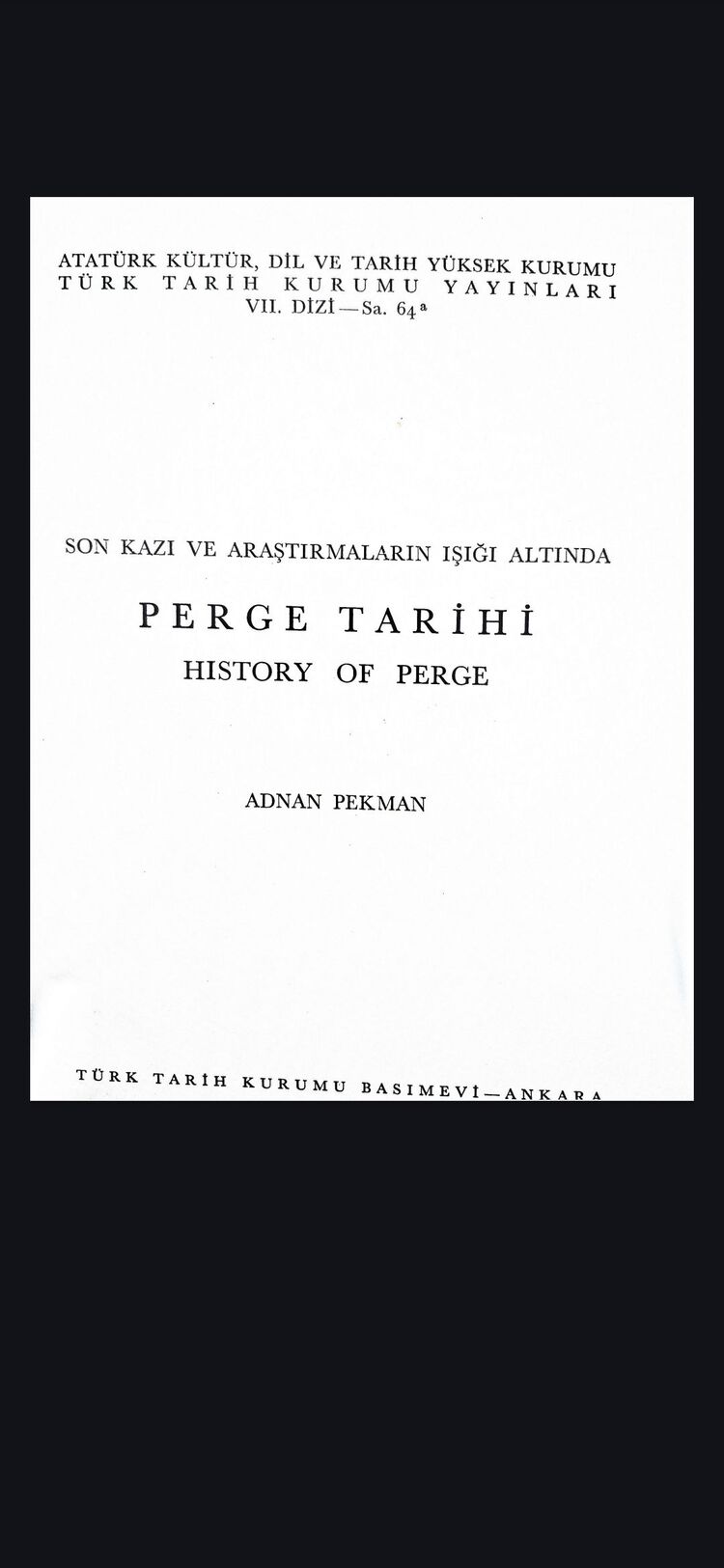 Perge Tarihi- Adnan Pekman