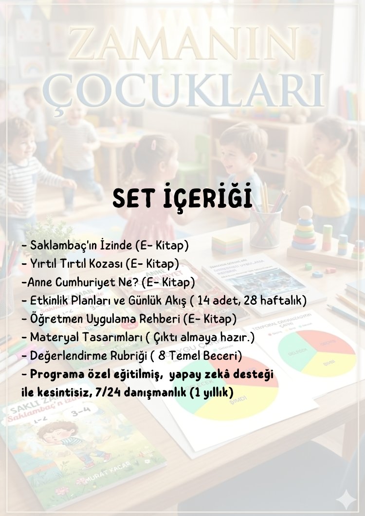 Zamanın Çocukları- Okul Öncesi Tarih Eğitim Seti (Dijital)