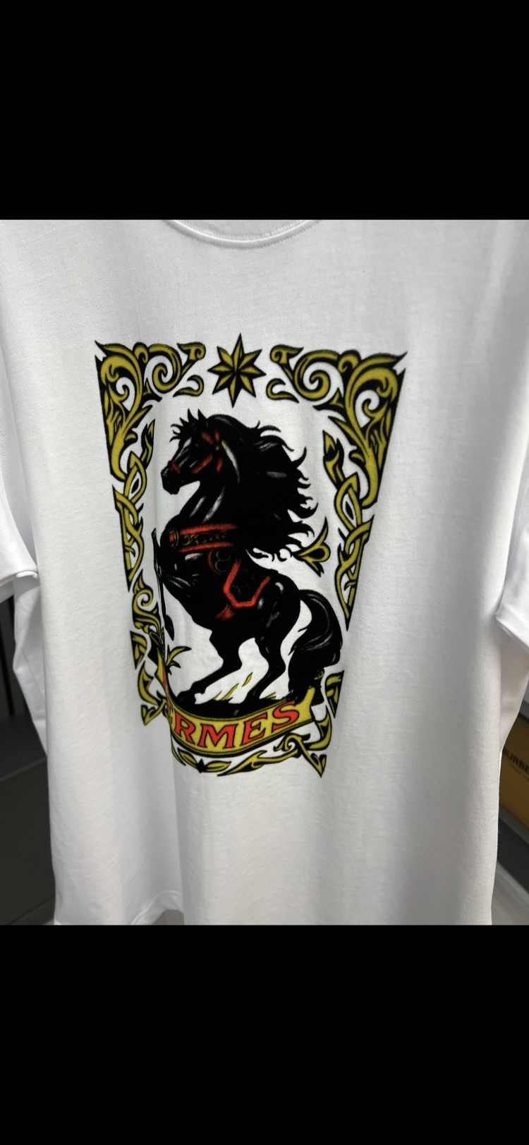 HERMES BEYAZ BASKILI TİŞÖRT 