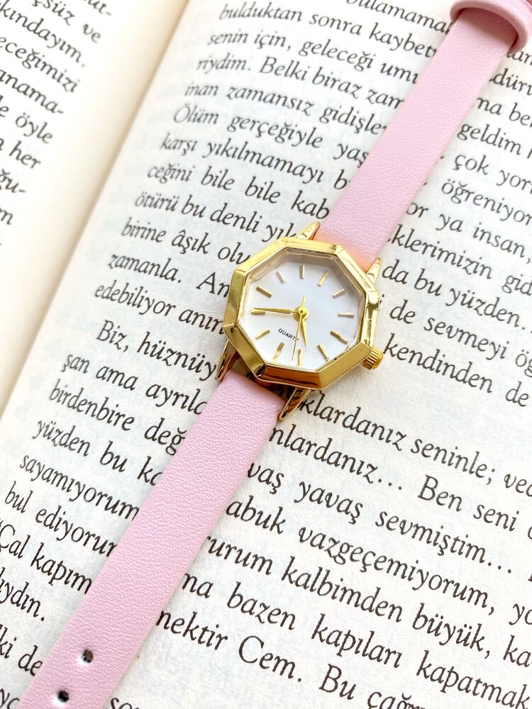 ÇOKGEN GOLD KASA MİNİMAL PEMBE KADIN KOL SAATİ