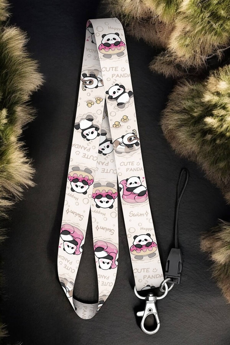Cute Panda Boyun Askı İpi – Kimlik Kartı ve Telefon Askısı