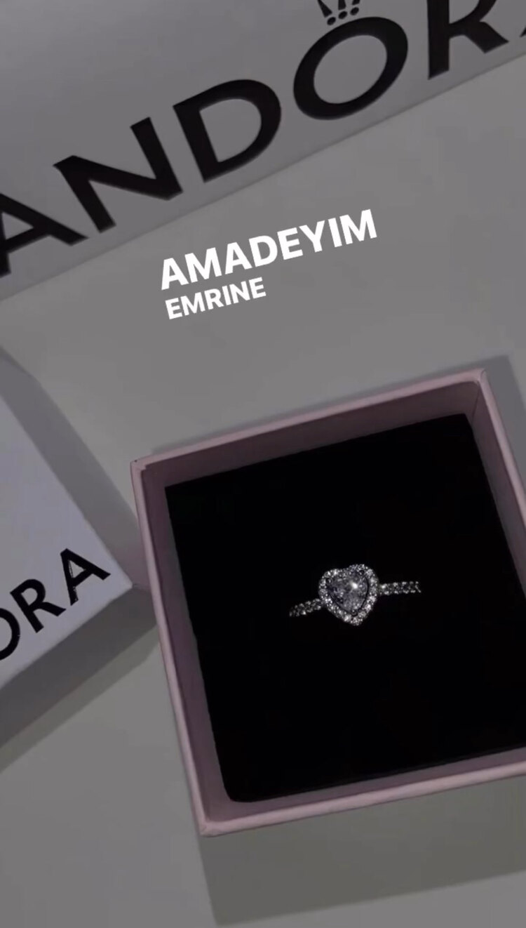 Pandora Kutusunda Ve Çantasında Aşk Yüzüğü (GÜMÜŞ KAPLAMA / PEMBE TAŞ)