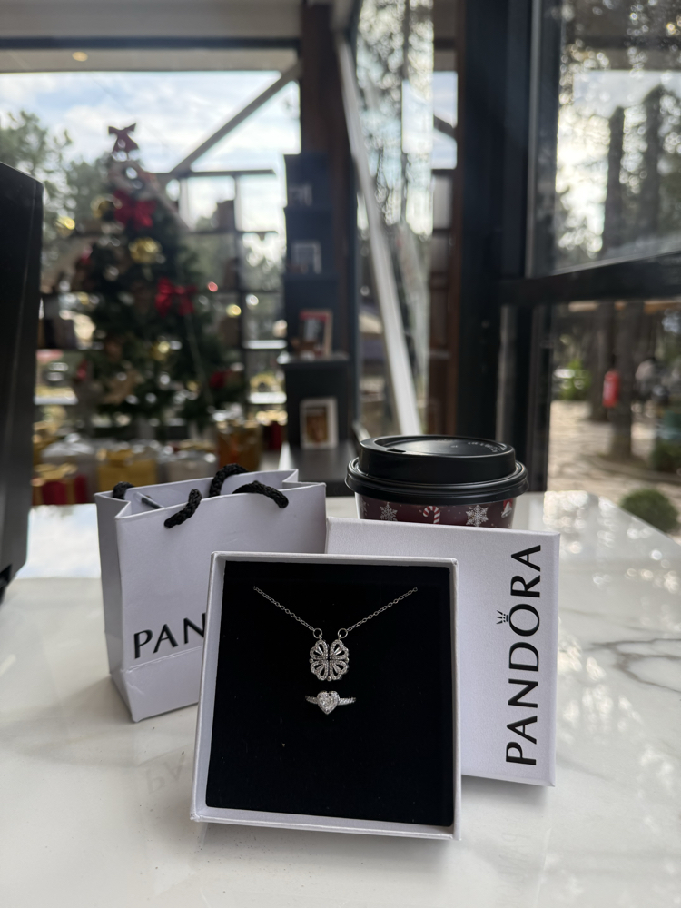 Pandora Kutusunda yonca kolye ve ciddi ilişki yüzüğü