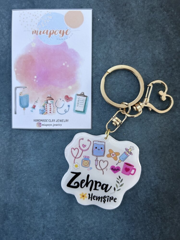 Hemşire Anahtarlık Kawaii