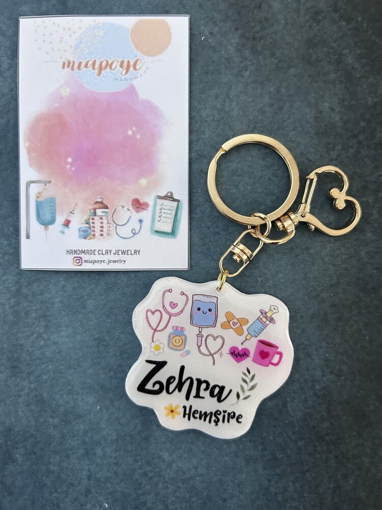 Hemşire Anahtarlık Kawaii