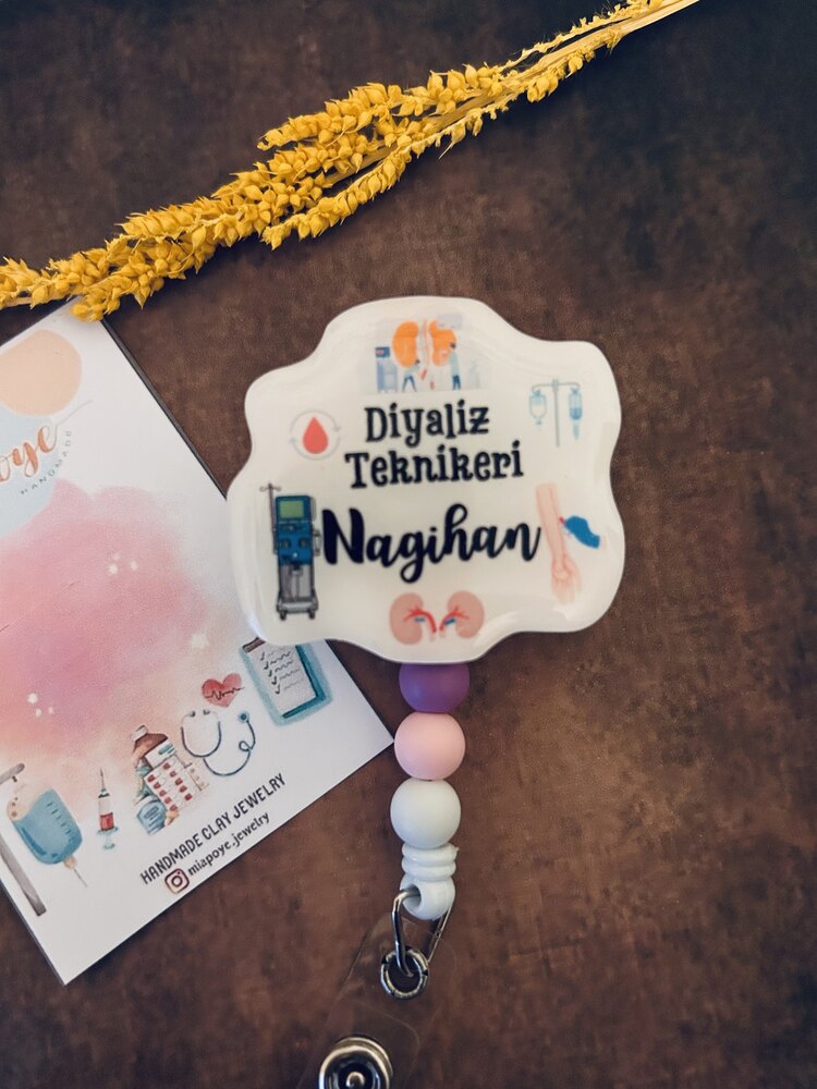 Diyaliz Teknikeri Boncuklu İsme Özel Yoyo kartlık